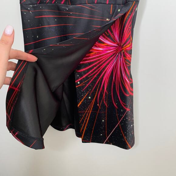 Retrofete Ariella Silk-blend Mini Dress In Black Fireworks Womens Medium - Picture 6 of 16